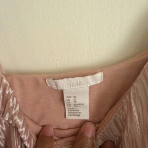 H&M Blush Pink Pleated Blouse